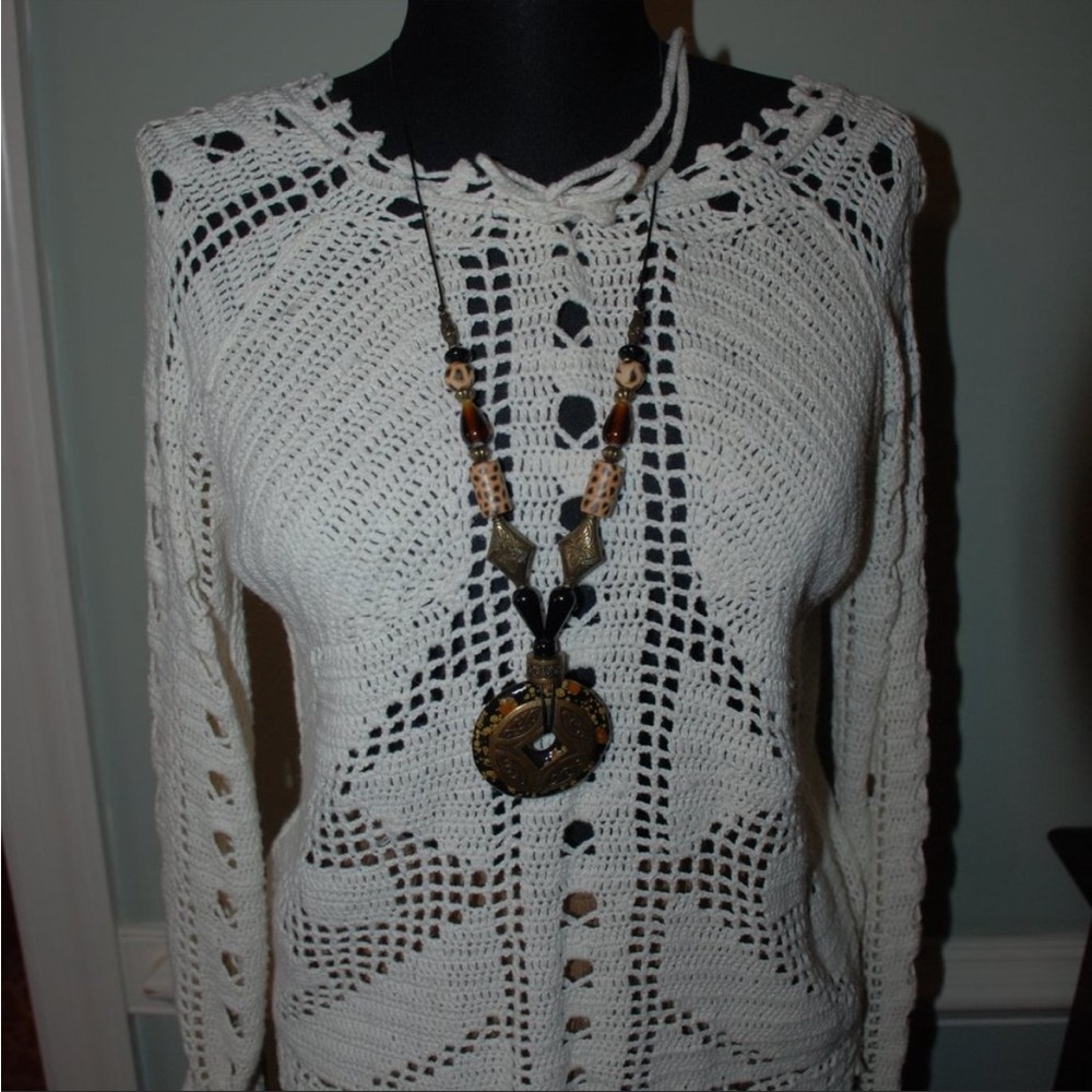 NWT 1998 Crochet Knit Sweater Clio - Picture 2 of 4